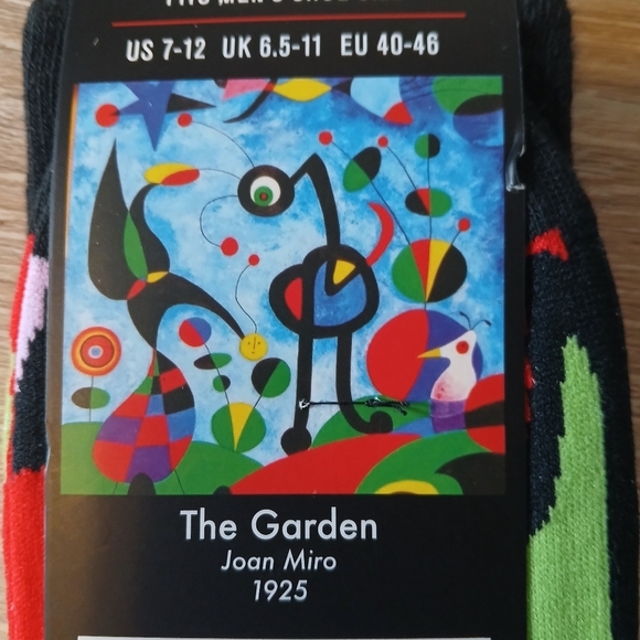 Unisex Colorful Socks Artist Series - The Garden by Joan Miro 1930's Art Deco - Picture 1 of 7